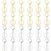 SUNNYCLUE 24 pz. CHISusure A Moschettone Portachiavi In Metlega CHISusure In Lega D'Argento Dorato Moschettone Grilletto Portachiavi con Anelli Piatti Divisi per Fai Da Te Portachiavi Accessori per La