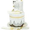 ihvan online Cilindro di preghiera islamica con elegante mini Corano coperto di velluto e perline di preghiera Tesbih, Ramadan & Eid regalo, bianco