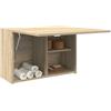 Gecheer Mobile da Bagno, Pensile con Anta a Molle Gas, 60x25x40 cm, in Truciolato, Rovere Sonoma, per Bagno Cucina Soggiorno Camera da Letto