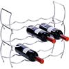 Zeller 27356 Portabottiglie di Vino, Metallo, Argento, 42x14x14 cm, 3 Unità