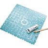 InterDesign iDesign Tappetino doccia quadrato, Tappeto antiscivolo per doccia e vasca da bagno in plastica, Tappeto bagno con potenti ventose antiscivolo, blu