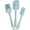 KJBDQQH Leccapentole Silicone 3 Pz/set Crema Raschietto Fai da Te Torta di Pane Spatola for Burro Mixer Pennello for Olio Strumento Cottura Della Cucina in Silicone Antiaderente(Blue set)