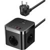 Baseus Wall charger Baseus PowerCombo 3AC 2U 2C 30W, 1.5m (black)