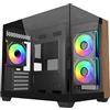 Cooler Master Elite 481 - Custodia per computer in legno nero, 3 ventole Argb inverse preinstallate, supporto AIO fino a 360 mm, supporto scheda madre mATX, supporto GPU fino a 410 mm |