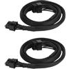 BTFO 2pz Cavo PCIe per EVGA Alimentatore, 70cm Intrecciato Connettore Maschio 8 Pin Connettore Maschio 6+2 Pin Cavi Alimentazione GPU per EVGA G2 G3 G5 G6 G7 Serie 18AWG 10A Cavo Modulare (Nero)