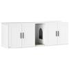 PawHut Mobile per lettiera con porta e divisorio per gatti grandi 145 x 49 x 51 cm Bianco | Aosom Italy