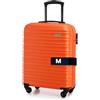 WITTCHEN Valigia da Cabina Trolley Bagaglio a Mano a rotelle piccola Trolley guscio duro ABS 4 ruote spinner Serratura a combinazione Maniglia telescopica Groove Line arancione Ryanair/ITA Airways