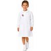 Siggi Grembiule asilo bambina Bianco con abbottonatura centrale Siggi ricamo Baked With Love 4334, BIANCO
