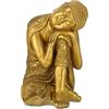 Relaxdays Buddha, Figura da Giardino, Resistente alle Intemperie, Buddha Seduto, Poliresina, HBT: 61x40x37 cm, dorata