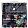 Jemora 36 penne a punta fine a colori, punta fine, pennarelli con punta 0,4 mm, per diario, scrittura, appunti, calendario, agenda, disegni colorare per adulti, progetti artistici, studio di des