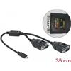 Delock Adattatore Delock USB Type-C a 2 x seriali RS-232 DB9 con protezione ESD da 15 k
