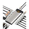 Docking Station USB C, 15 in 1 Hub C Con Adattatore HDMI Dual 4K@60Hz, Porte C/A