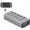 Delock Hub USB 3.2 Gen 1 con 4 porte 1 porta di ricarica rapida 1 porta USB-C PD