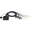 ATEN Switch KVM cablato USB 4K HDMI a 2 porte con selettore porta remota