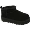 UGG Stivaletti Classici in Pelle Nera con Plateau Ultra Mini
