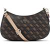 GUESS Noelle II Top Zip Shoulder Bag, Borsa a Tracolla Donna, Logo Marrone, Taglia Unica