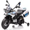 Mondial Toys Moto Elettrica Bambini BMW F 850 GS 12V Motocicletta Ruote Gomma Eva Luci LED MP3 Suoni Bauletto Sirena Lampeggiante Rotelle Removibili 3-8 Anni Sospensioni fino a 30KG Police Edition