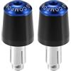Hihaha Tappo Estremità Manubrio Moto Per Honda CBR250R 2 Pezzi | Per Honda CBR300R, CBR400R, CBR600RR. Lega Di Alluminio, Nero E Blu, 80x35mm, 22mm, M8x1.25. Installazione Diretta.