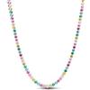 PANDORA Collana in argento Sterling con gialla blu Phlox rosa verde cristallo rosa chiaro e fantasia zirconi