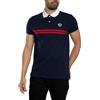 Sergio Tacchini Uomo Polo Supermac, Maritime Blue/Adrenaline Rush, L