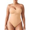 USEASY - Body modellante con controllo della pancia, senza spalline, perizoma, reggiseno modellante, shapewear leggero per donna, Beige, Large