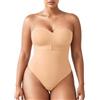 USEASY - Body modellante con controllo della pancia, senza spalline, reggiseno modellante, perizoma, shapewear leggero per donna, Beige, Medium