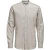 ONLY & SONS ONSCAIDEN LS Solid Linen MAO Shirt Noos, Camicia Uomini, Chinchilla, XL