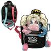 W Lamb William Lamb Harley Quinn Batman, zaino in ecopelle nera con design accattivante del viso, nero, per bambini