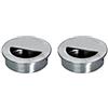 TopHomer Set di 2 maniglie per porta da incasso con viti di fissaggio, maniglie rotonde in acciaio inox color argento, per armadio, armadio, cassetto, armadio scorrevole, cassettiera, credenza, armadio
