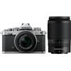Nikon Z fc 16-50 VR + 50-250 VR+ Lexar SD 64GB, Mirrorless DX 20.9 MP, ghiere di controllo, mirino elettronico, 4K, monitor angolazione variabile, argento [Nital Card: 4 Anni di Garanzia]