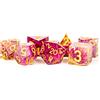 Metallic Dice Games FanRoll by Metallic Dice Games Sharp Edge Resin DND Dice Set: Thousand Day Red,