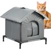 Generico Cuccia Gatto Esterno Sollevata, Rifugio per Gatti Esterno, Impermeabile Resistente alla Pioggia e al Freddo Casetta per Felini Letto Caldo per Gatti in Inverno, Casetta per Gatto per Giardino Patio