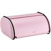 KING HOFF Ampia scatola per pane e biscotti, in metallo, per conservare e conservare il pane e la freschezza, 44 x 27 x 18,5 cm, colore: rosa