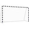 Générique Scopo di calcio 300 x 160 x 90 cm metallo bianco e nero telaio in metallo resistente con rete 100% PE resistente alle intemperie, facile da montare con ganci di fissaggio inclusi,