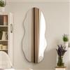 MirrorOutlet Grande specchio da parete irregolare con ciottoli organici, senza cornice: dimensioni 100 x 45 cm, decorazione asimmetrica per la casa per bagno, ingresso, camera da letto e soggiorno