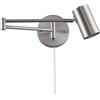 B·LED BARCELONA LED BARCELONA LED applique da parete con braccio articolato e spina, lampada da parete estensibile in metallo finitura nichel satinato stile industriale vintage, E27 G45 con interruttore per camera letto