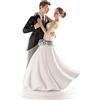 dekora - Sposini per Torta Matrimonio "Sposi che Ballano" 20 cm di altezza - Cake topper Matrimonio in Resina, Statuine Sposi per torta Nuziale - Base adatta al contatto alimentare