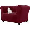 WJHDWYD Copridivano Chesterfield Elasticizzato in Jacquard, Copri Divano 1 2 3 Posti con Braccioli per Soggiorno, Antiscivolo, Morbido, Protezione per Mobili e Divani Curvi(Vino Rosso,1 Posto)