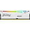 Kingston FURY Beast Bianco RGB 32GB (2x16GB) 5200MT/s DDR5 CL40 DIMM Memoria Gaming per Computer Fissi Kit da 2 Intel XMP - KF552C40BWAK2-32