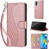 SIENIANLINE Cover per Huawei P30 Pro custodia portafoglio Cubo - Oro Rosa | 3 scomparti carte, 1 tasca banconote, Chiusura magnetica, Supporto, Pelle PU flip cover per Huawei P30 Pro