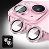 Zeponny Proteggi Obiettivo Fotocamera Compatibile con iPhone 12/12 Mini, Protezione per Obiettivo Della Fotocamera in Vetro Temperato 9H Glitterato, Anelli Metallici Individuali (Rosa)