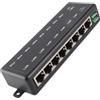 Yinhing Adattatore di Iniettore Poe Passivo, Modulo di Alimentazione Ethernet Poe Modulo 8-Porta RJ45 Shell di Plastica DC12V-48V 15A Iniettore Non Standard per Telecamere IP e Dispositivi di Rete
