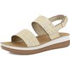 inblu Sandali Donna in Ecopelle con Zeppa 4cm e Borchie, Doppia Chiusura a Strappo, Plantare in Pelle
