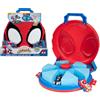 Jazwares Marvel Spidey and His Amazing Friends Action Launch - Custodia da trasporto da 12 pollici con lanciatore girevole e due fantastici veicoli in metallo