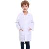 TOPTIE Top Tie Camice da Laboratorio per Bambini, Travestimento da Dottore, Cappotto in Cotone Bianco, Unisex per Bambini