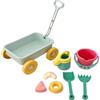 Generico Set di secchi da spiaggia e pala, set di giochi di sabbia | 8 pezzi giocattoli di sabbia per bambini di colore brillante con carrello,Playset Outdoor Portable Fun Outdoor per spiaggia da mare fuori da