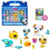 Littlest Pet Shop - Set del tema Spiaggia - 5 animali e accessori - Licenza ufficiale - Coffret giocattolo animali carini - Miniature - Giocattolo per bambini 4 anni e + - BF00517