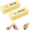 Lyreh 2pz Giocattolo Burro Spremere, Bastoncino Burro Morbido in PU a Lenta Crescita Giocattoli per Cibo Forniture Sensoriali Calmanti per Casa Ufficio Scuola (Giallo Chiaro)