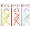 herlitz Geometry Set, Kit Scuola 4 Unità, 2 Squadre, Righello, Goniometro, in Colori Assortiti per Destrimani e Mancini, Plastica Resistente a Urti, 11368222