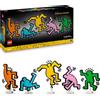 FIGURA DANCANTE KEITH HARING SET ARTE DA PARETE COLORATA PER ADULTI OPERA D'ARTE